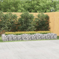 Produktbild för Upphöjd planteringsgabion 400x100x50 cm galvaniserat järn