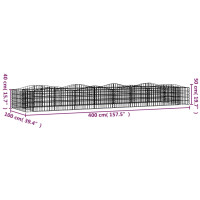 Produktbild för Upphöjd planteringsgabion 400x100x50 cm galvaniserat järn