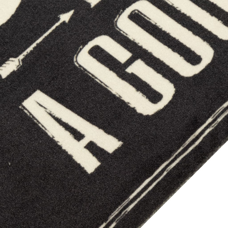 Produktbild för Köksmatta maskintvättbar text Coffee 60x180 cm sammet