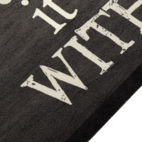 Produktbild för Köksmatta maskintvättbar svart mugg 60x300 cm sammet