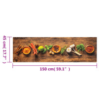 Miniatyr av produktbild för Köksmatta maskintvättbar kryddor 45x150 cm sammet