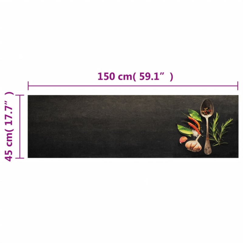 Produktbild för Köksmatta maskintvättbar kryddor 45x150 cm sammet