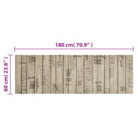 Produktbild för Köksmatta maskintvättbar staket 60x180 cm sammet