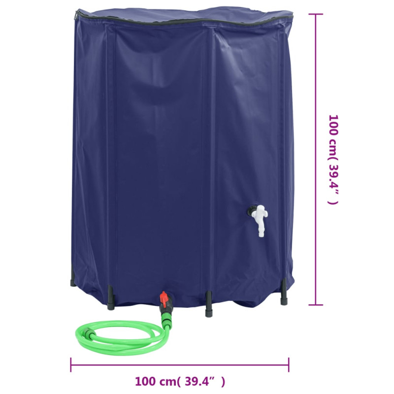 Produktbild för Vattentank med kran vikbar 750 L PVC