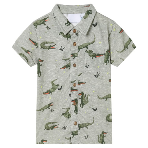 vidaXL Barnskjorta ljus khaki melange 128