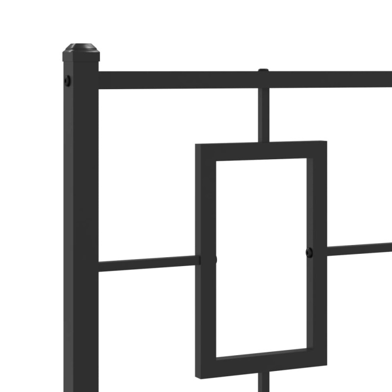 Produktbild för Sängram med huvudgavel och fotgavel svart metall 90x190 cm