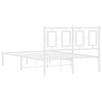 Miniatyr av produktbild för Sängram med huvudgavel metall vit 120x190 cm