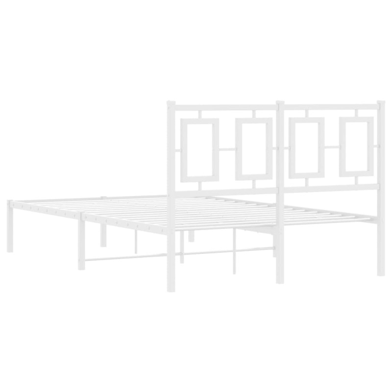Produktbild för Sängram med huvudgavel metall vit 120x190 cm