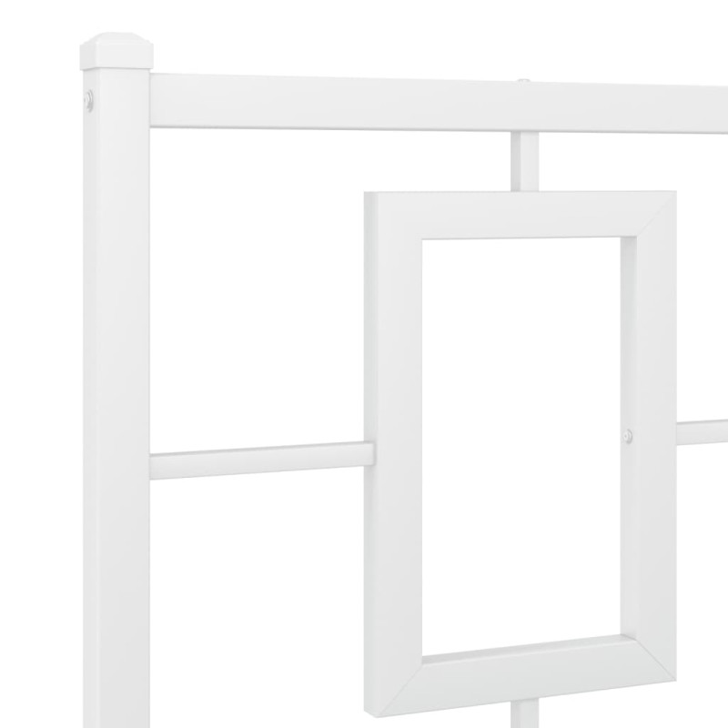 Produktbild för Sängram med huvudgavel metall vit 120x190 cm