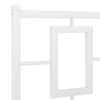 Miniatyr av produktbild för Sängram med huvudgavel och fotgavel vit metall 193x203 cm