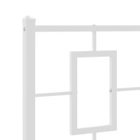 Miniatyr av produktbild för Sängram med huvudgavel och fotgavel vit metall 75x190 cm