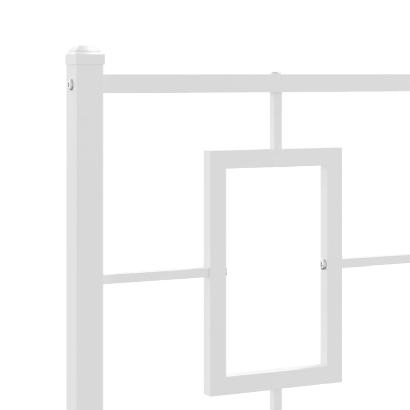 Produktbild för Sängram med huvudgavel och fotgavel vit metall 100x190 cm