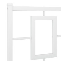Miniatyr av produktbild för Sängram med huvudgavel metall vit 160x200 cm