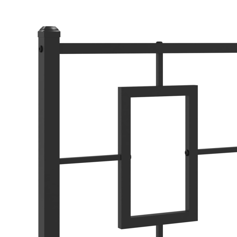 Produktbild för Sängram med huvudgavel metall svart 80x200 cm