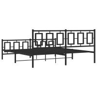 Miniatyr av produktbild för Sängram med huvudgavel och fotgavel svart metall 183x213 cm