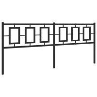 Produktbild för Huvudgavel metall svart 200 cm