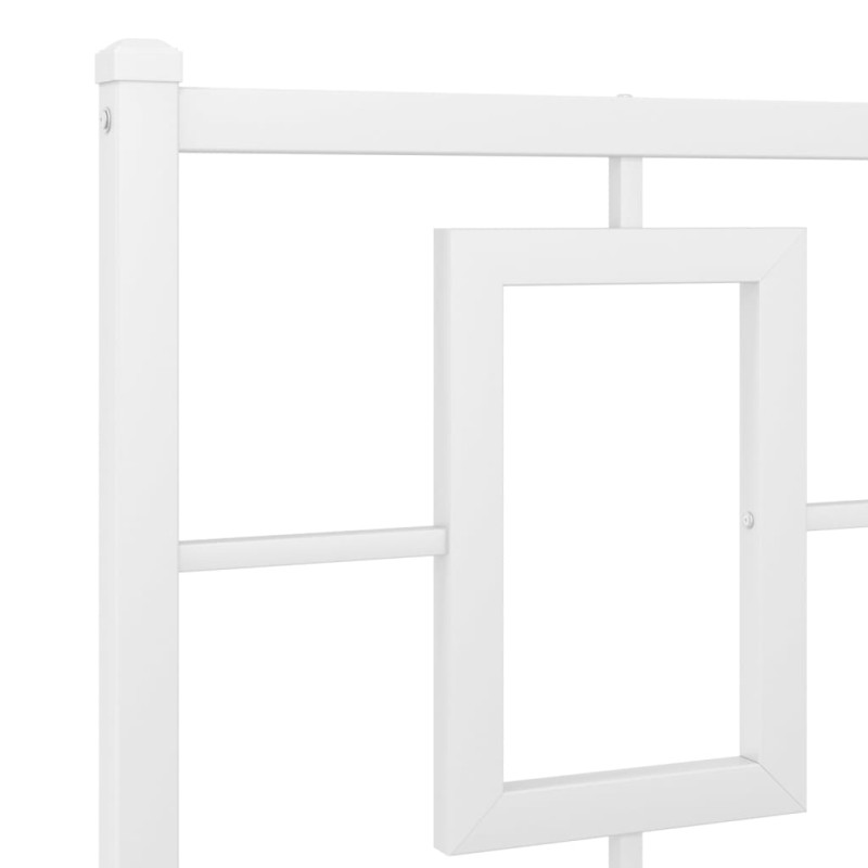 Produktbild för Sängram med huvudgavel metall vit 140x200 cm