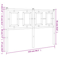 Produktbild för Huvudgavel metall vit 120 cm