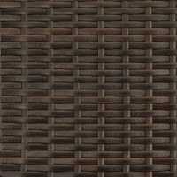 Produktbild för Solsäng med tak och dynor brun konstrotting