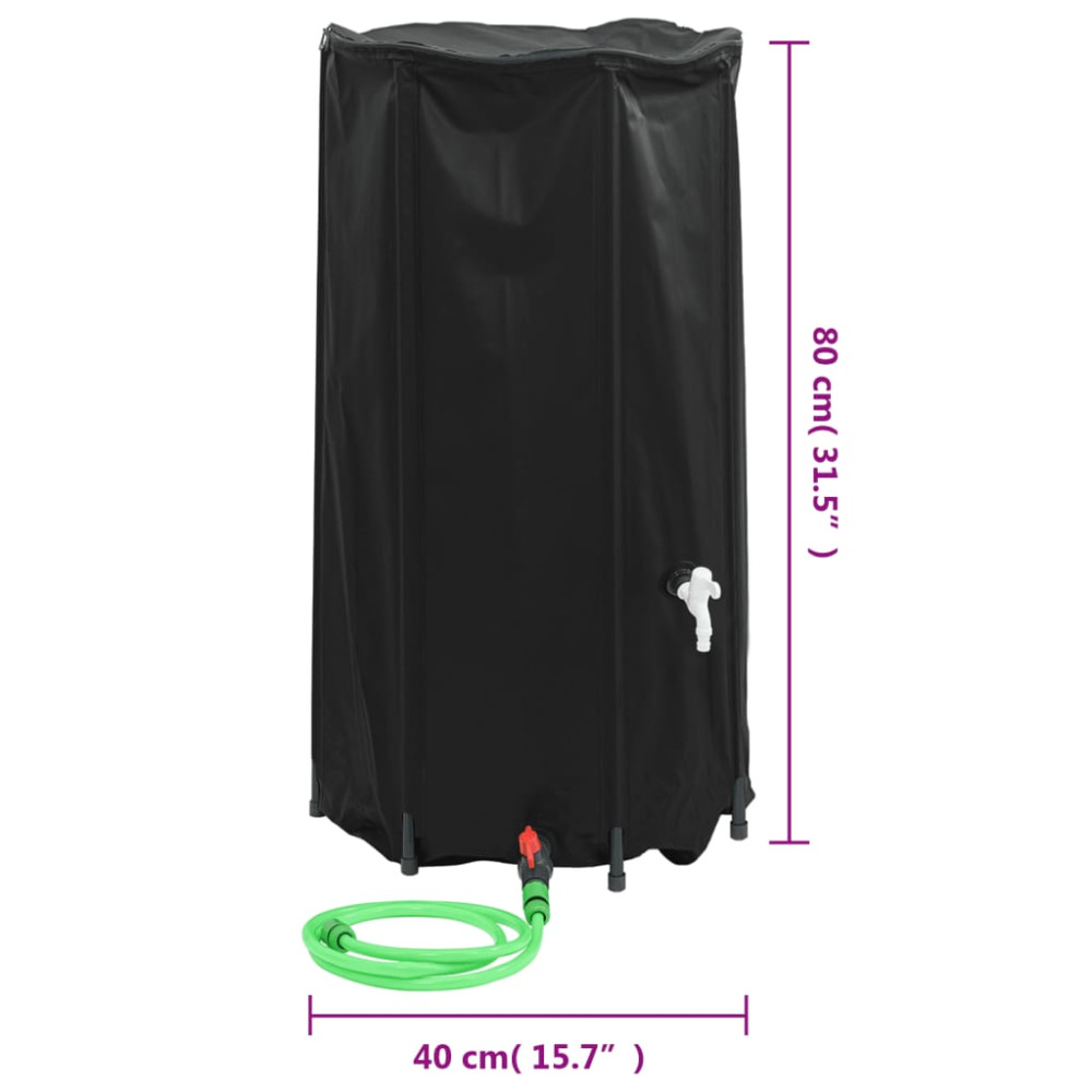 Produktbild för Vattentank med kran vikbar 100 L PVC