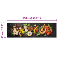Miniatyr av produktbild för Köksmatta maskintvättbar kryddor 45x150 cm sammet