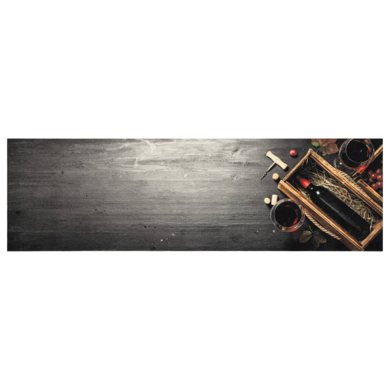 Produktbild för Köksmatta maskintvättbar vinflaska 45x150 cm sammet