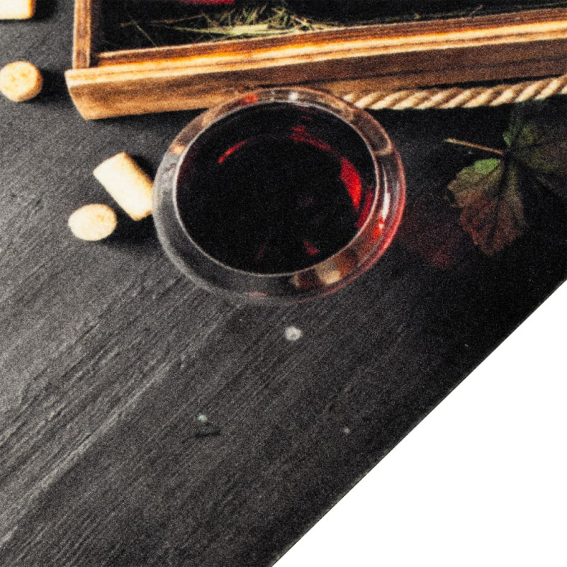 Produktbild för Köksmatta maskintvättbar vinflaska 45x150 cm sammet