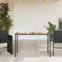 Produktbild för Trädgårdsbord med akaciaträ svart 115x54x74 cm konstrotting