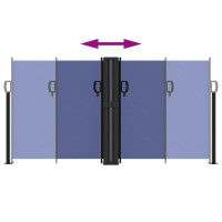 Produktbild för Infällbar sidomarkis blå 120x1000 cm