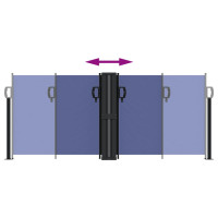 Produktbild för Infällbar sidomarkis blå 100x1000 cm