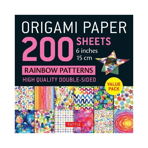 Grantham Books Services Origami Paper 200 sheets Rainbow Patterns 6" (15 cm) (bok, eng)