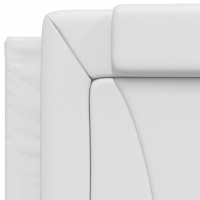 Miniatyr av produktbild för Sängram med huvudgavel vit 90x200 cm konstläder