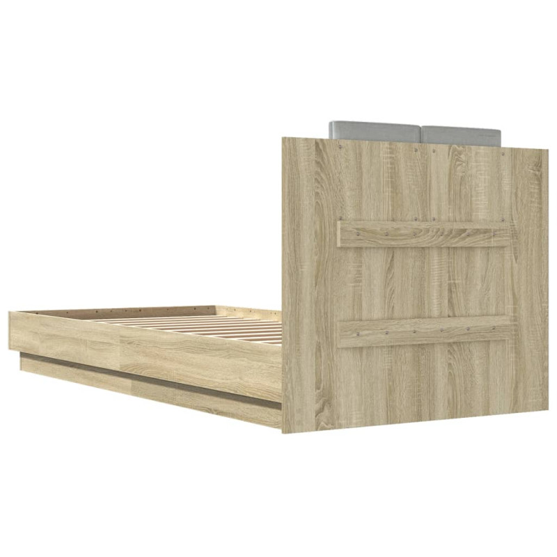 Produktbild för Sängram med huvudgavel sonoma-ek 100x200 cm konstruerat trä