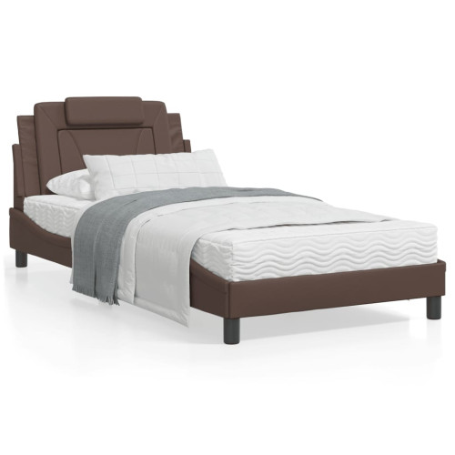 vidaXL Bed Frame "Viana" with LED without Mattress Brown 100x200 cm - Sängar & Sängramar