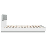 Miniatyr av produktbild för Sängram med huvudgavel vit 200x200 cm konstruerat trä