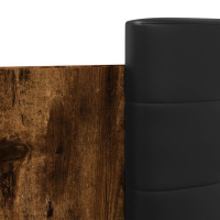 Miniatyr av produktbild för Sängram med huvudgavel rökfärgad ek 160x200 cm konstruerat trä
