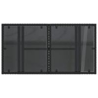Miniatyr av produktbild för Trädgårdsbord med glasskiva svart 100x55x73 cm konstrotting