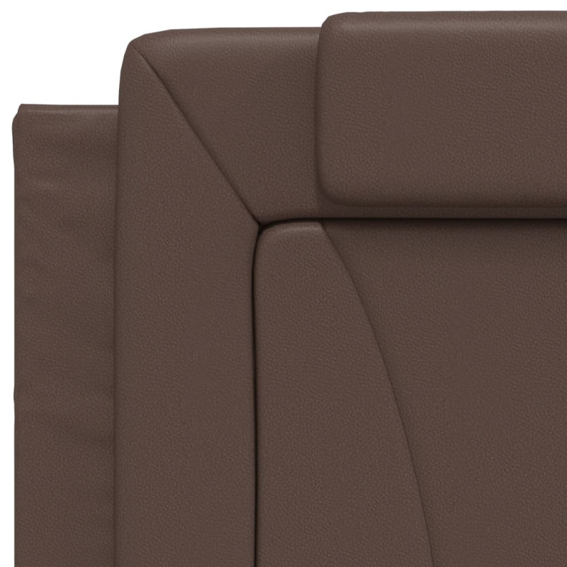 Produktbild för Sängram med huvudgavel brun 90x190 cm konstläder