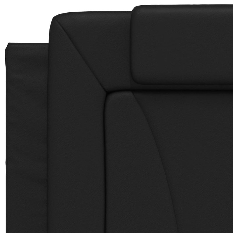 Produktbild för Sängram med huvudgavel svart 90x200 cm konstläder