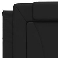Miniatyr av produktbild för Sängram med huvudgavel svart 100x200 cm konstläder