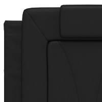 Miniatyr av produktbild för Sängram med huvudgavel svart 120x200 cm konstläder