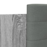Miniatyr av produktbild för Sängram med huvudgavel grå sonoma 150x200 cm konstruerad trä