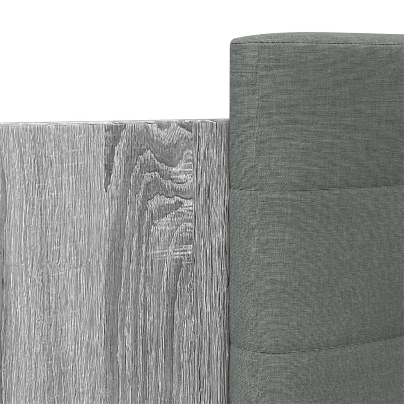 Produktbild för Sängram med huvudgavel grå sonoma 150x200 cm konstruerad trä