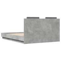Miniatyr av produktbild för Sängram med huvudgavel betonggrå 135x190 cm konstruerat trä