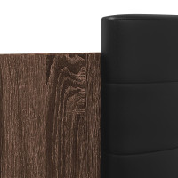 Miniatyr av produktbild för Sängram med huvudgavel brun ek 135x190 cm konstruerat trä