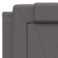 Miniatyr av produktbild för Sängram med huvudgavel grå 120x200 cm konstläder