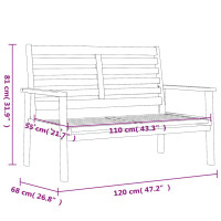 Produktbild för Trädgårdsbänk 120 cm massivt akaciaträ