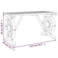 Produktbild för Trädgårdsbord 115x55x65 cm massiv furu