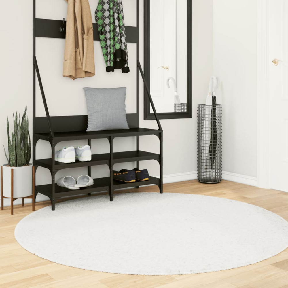 Produktbild för Matta OVIEDO kort lugg gräddvit Ø 160 cm