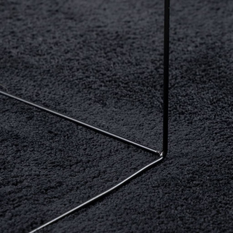 Produktbild för Matta OVIEDO kort lugg svart Ø 100 cm